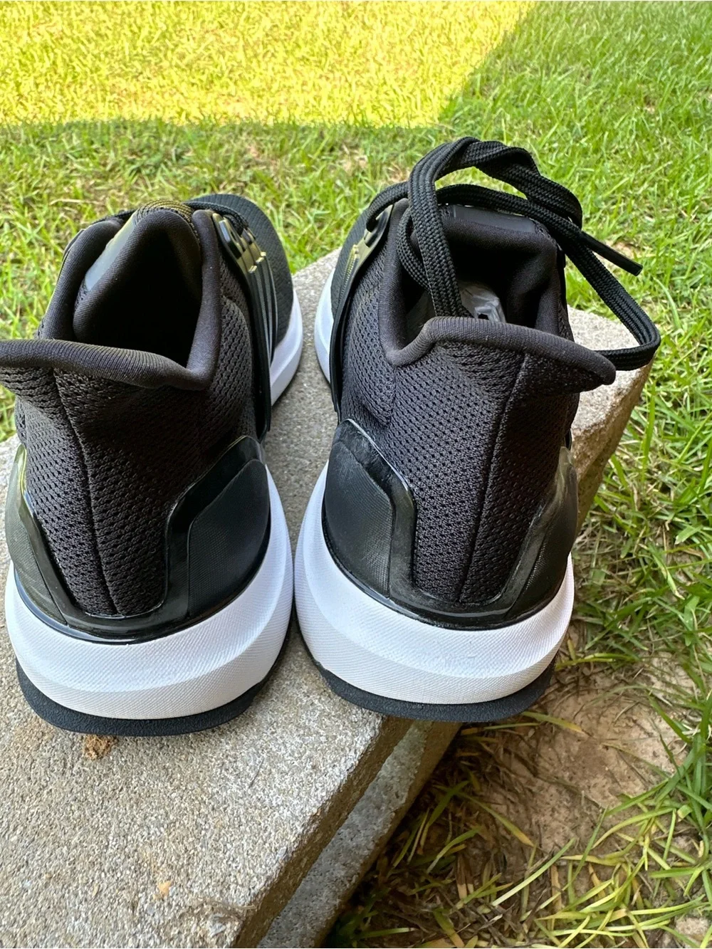 adidas Men's Black Athletic Sneakers with White Sole